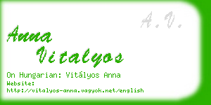 anna vitalyos business card
